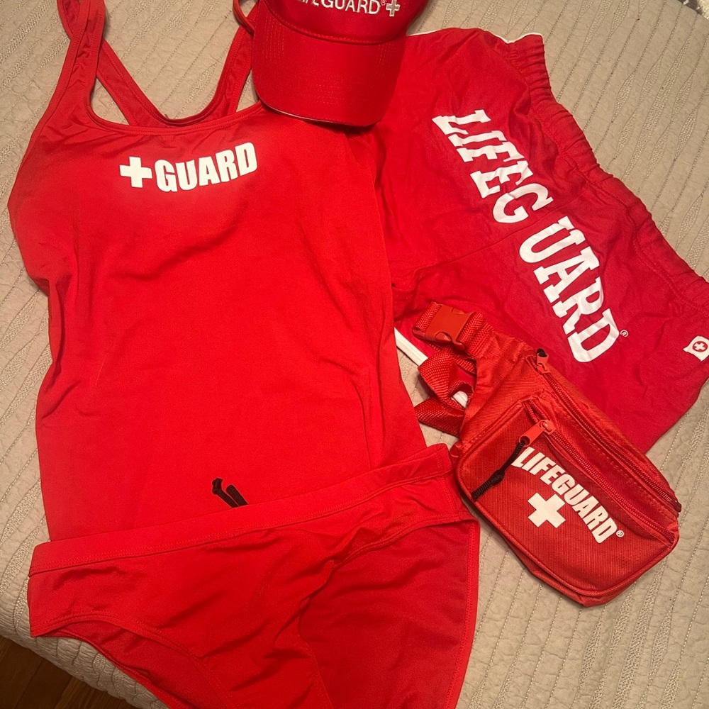 Lifeguard Women's Red Swim Set